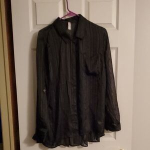 Chic Black Sheer Blouse